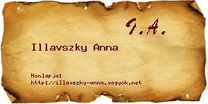 Illavszky Anna névjegykártya